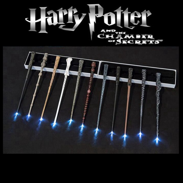 13 Style LED Harry Potter Magic Wand Hermione Voldermort Griffindo Snape Magic Wands Halloween Cosplay Magic Wand Gift HHA-353