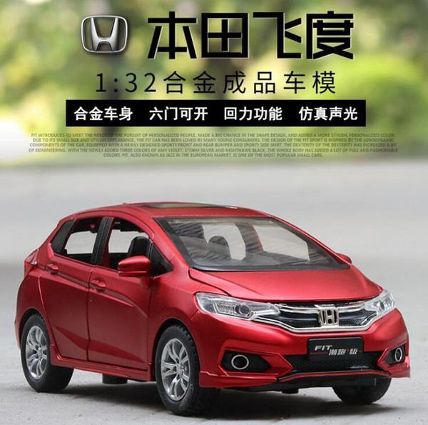 1:32 Honda Fit Metal Alloy Diecasts & Toy Vehicles Wolf Warriors Model Car Toys For Children J190525