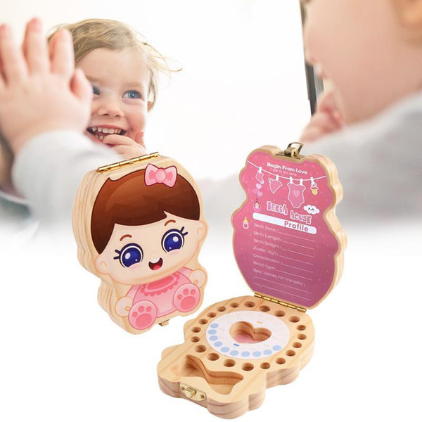 Baby Tooth Box Boy Girl Teeth Memorial Box Wooden Collection Store Baby Deciduous Teeth, Hair, Etc To Record Growth