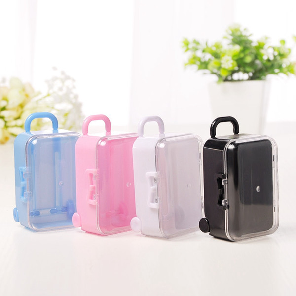 Acrylic Clear Mini Suitcase Candy Box Chocolate Candy Packaging Wedding Party Festive Gift Box Table Decoration HHA777