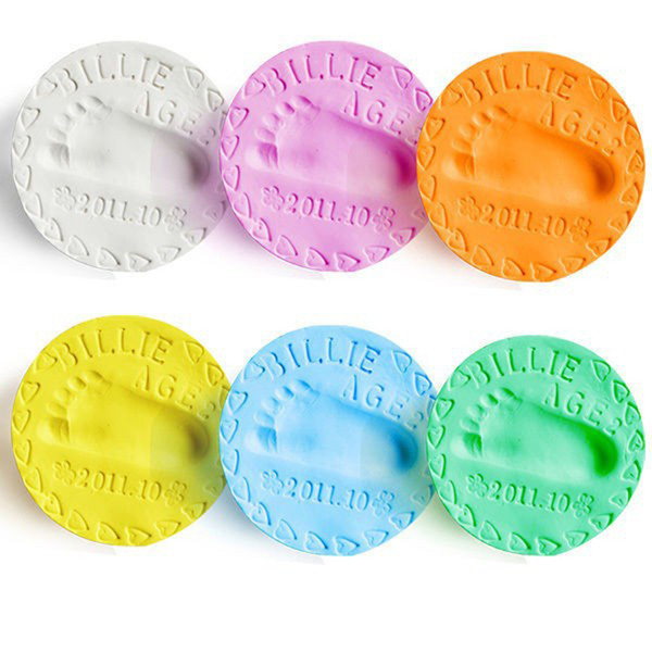 DIY Kids footprint Handprint Clay Plasticine Baby Handprint Footprint mud infant Casting Parent-child Hand Inkpad Keepsakes 24 colors C1546