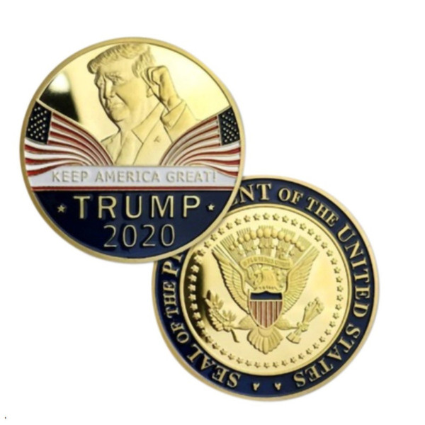 Donald Trump 2020 Commemorative Coin Great fashion American President Avatar Gold Coins Silver Badge Metal craft Collection Republican