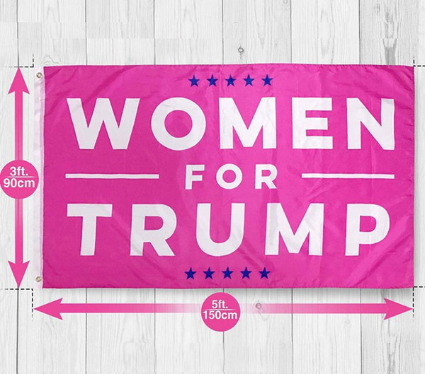 Trump Flag Women for Trump Flag Pink Girls Support Banner Polyester Presidential Election Flag 90*150cm Free Shipping DW4909