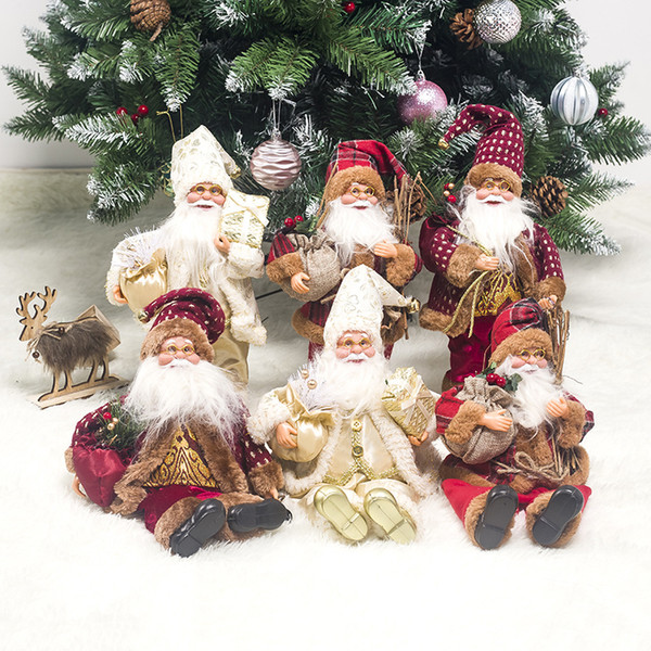 New Santa Claus sitting doll fabric Christmas Doll Christmas children's gift toy