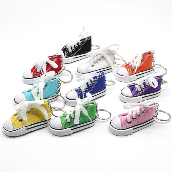 Mini small cartoon canvas shoes key ring promption gift pendant