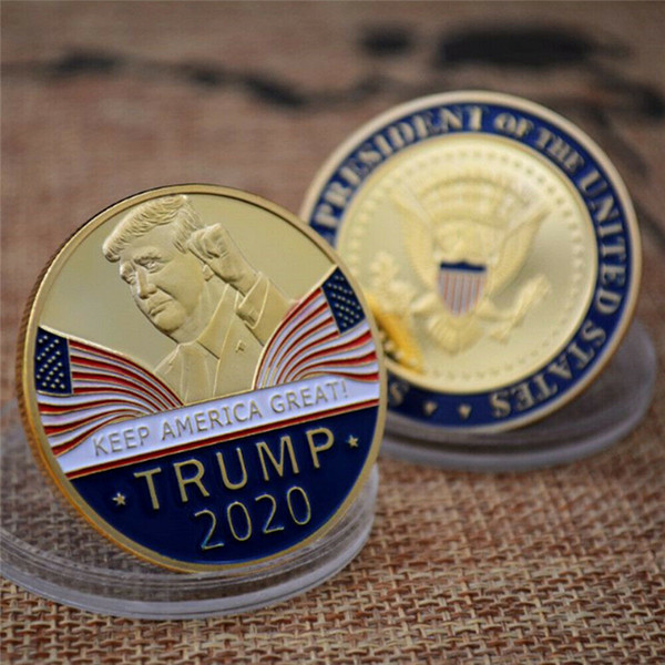 Donald Trump 2020 Commemorative Coin Great fashion American President Avatar Gold Coins Silver Badge Metal Craft Collection FREE SHIPPING