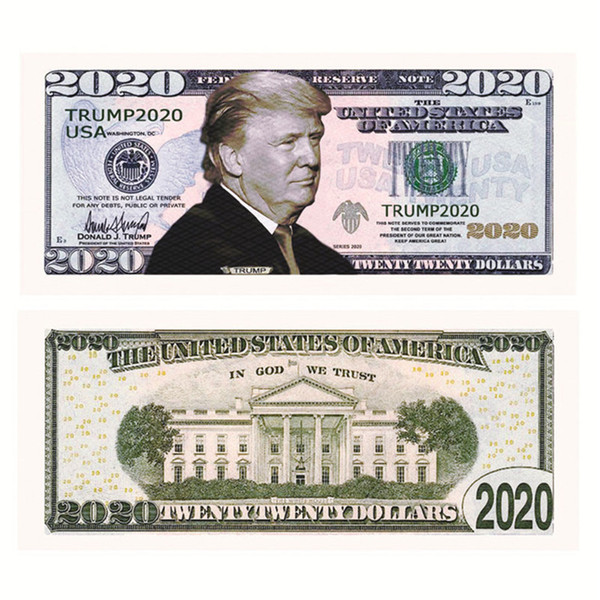 2020 Donald Trump US President Colorized $2020 Dollar Bill Silver Foil Commemorative Banknote Trump Paper fake Money coupon Gifts E22807