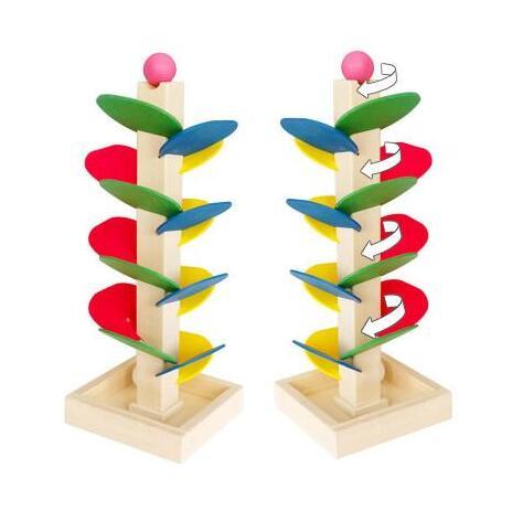 Kids Enlightenment Wood Toy Wooden Tree Ball Marble Run Track Game Children Puzzle Toies Relieve Stress Toy Newborn Keepsakes WY94