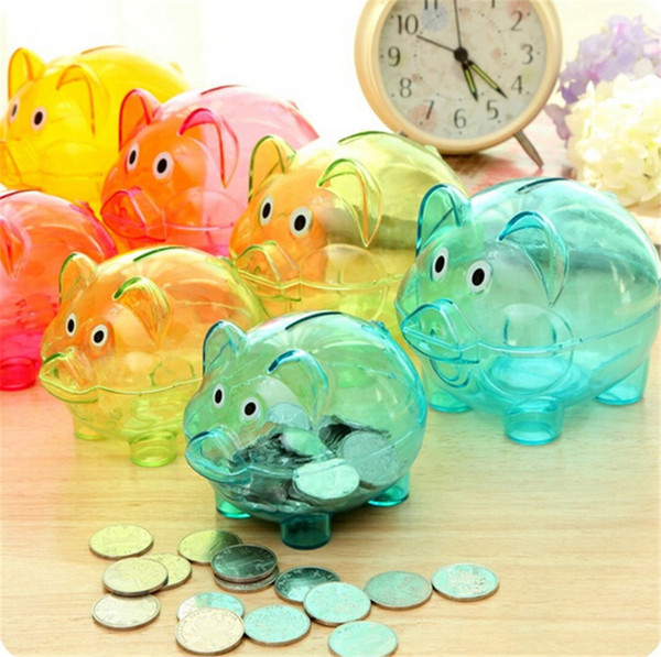 Cute Plastic Piggy Bank Coin Money Cash Collectible Saving Box Pig Toy Kids