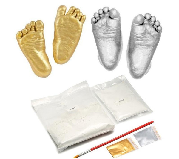 3D Keepsakes Baby Casting Kit Handprint Footprint Plaster Cast Mould Gold And Silver and Pearl White