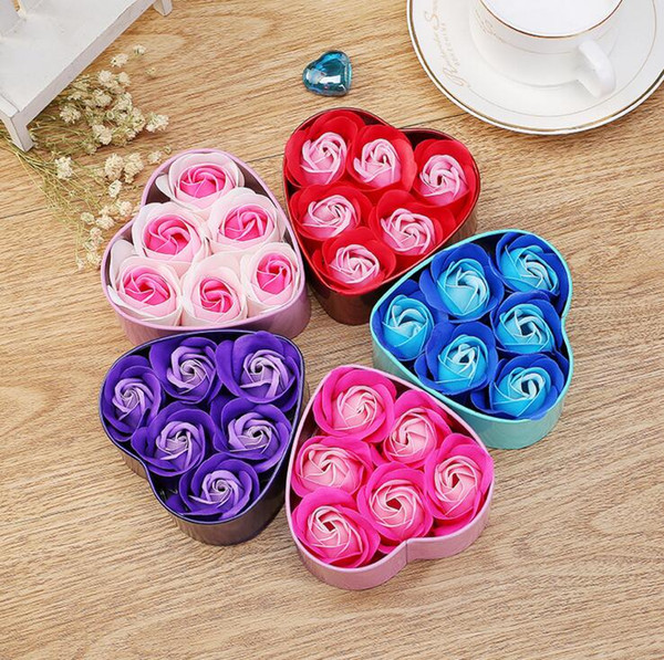 Surprise Rose Flower 6Pcs Bath Body Petal Scented Soap Gift Creative Mother's Day Gifts for Mom Wedding Decoration Kids Keepsakes