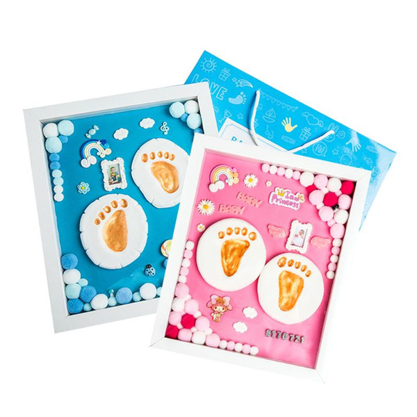 Print Pad Baby Toys DIY Baby Hands Feet Mold Print Photo Frame with Cover Hand Growth Memorial Kids Gift