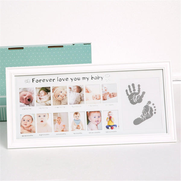 Taoqueen Baby Photo Frame Newborn Photo Frame Wall for Pictures Handprint Footprint Ink Pad Kid Gift Cadre Room Decor