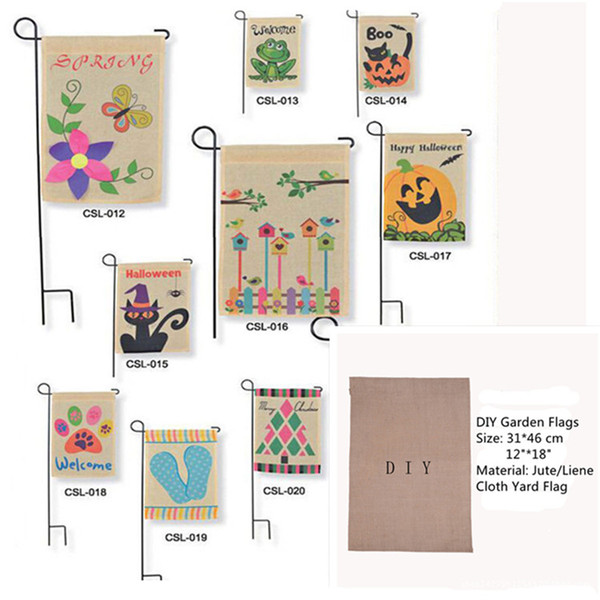 DIY Burlap Garden Flags 12