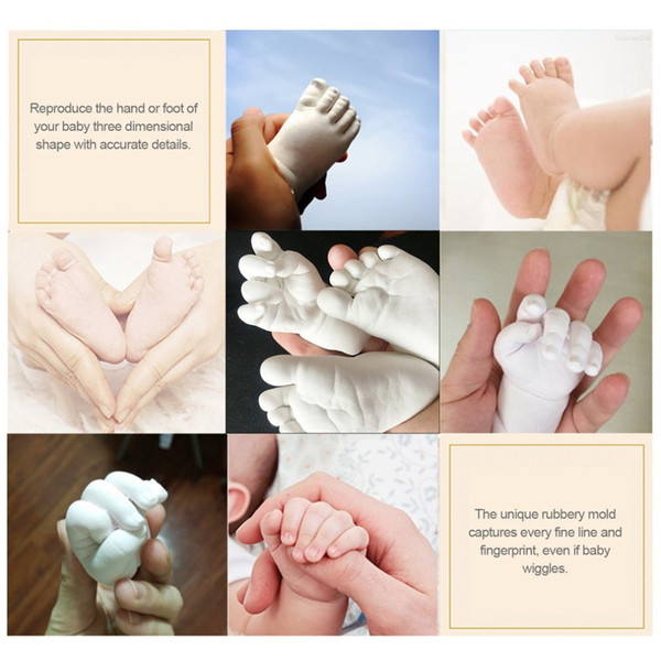 Hot! 3D Plaster Handprints Footprints DIY Baby Hand and Foot Casting Mini Kit Keepsake Gifts Molding Clone Powder Baby Care