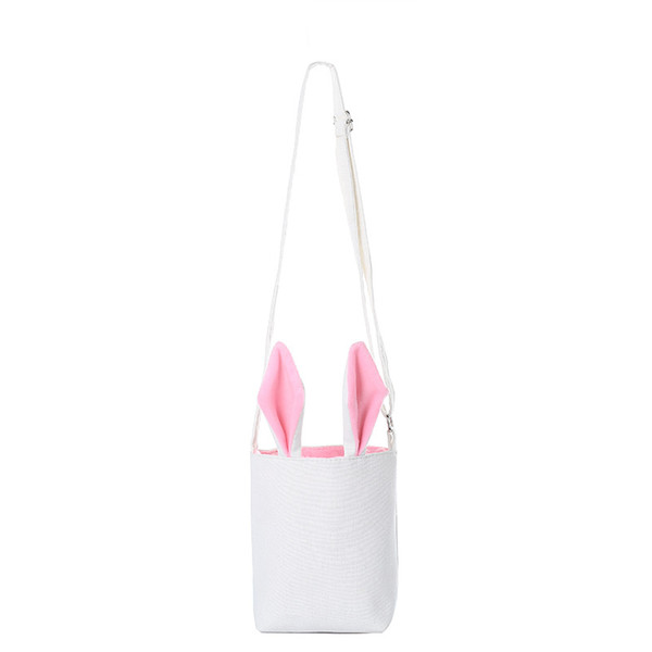 5 Color Creative Easter Rabbit Ear Bag Rabbit Cartoon Rabbit Bucket Gift Bag Shoulder Canvas Bag Party Decoration Kids Gift free ship