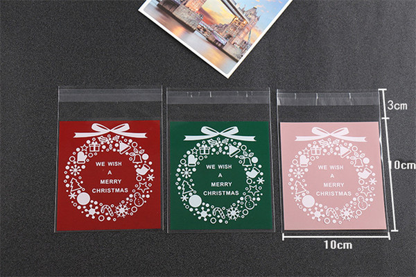 Roast Christmas mini food packaging bag, cookies cookie bag, jewelry bag, handmade soap bag OPP self adhesive seal