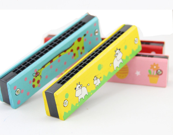 Cartoon Wooden Harmonica Kids Musical Instrument Educational Toy Colorful Children Attractive Toys Band Kit Baby Birthday Gift for baby