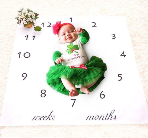 Baby Blanket Newborn Swaddle Stroller Bedding Wrap Photo Background Monthly Growth Number Photography Props Outfits