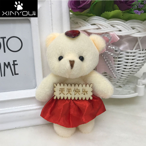 3.0 Cartoon Bundle Connected Little Bear Boy Diamond Teddy Bear Plush Toy Hanging Cartoon Doll