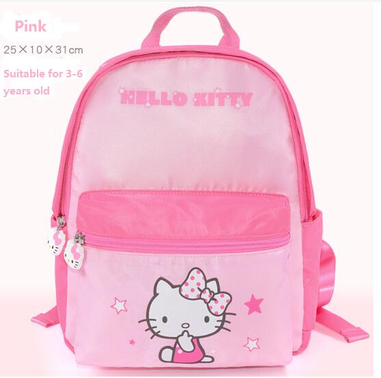 Hellokitty kindergarten pink&blue schoolbag for girls aged 3-6 years old Cartoon children backpack Soft beautiful andversatile