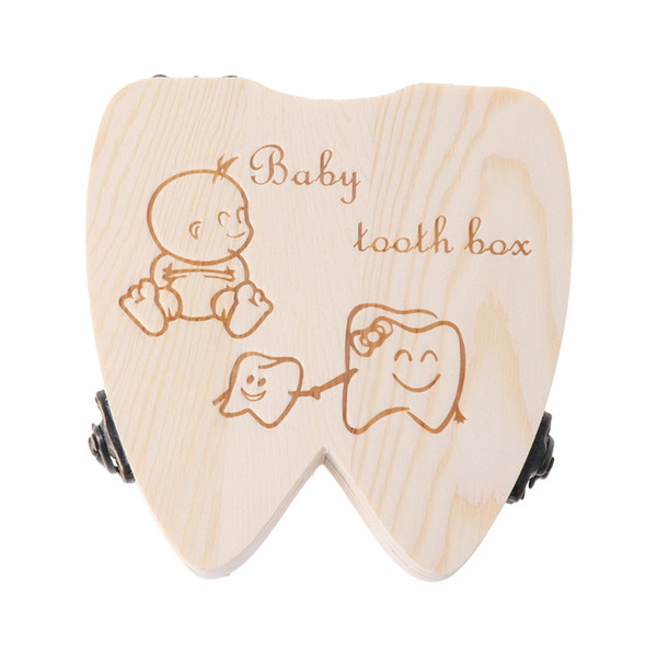 Hot Sale Kids Tooth Box Organizer Baby Save Milk Teeth Wood Storage Box For Baby Boys Girls