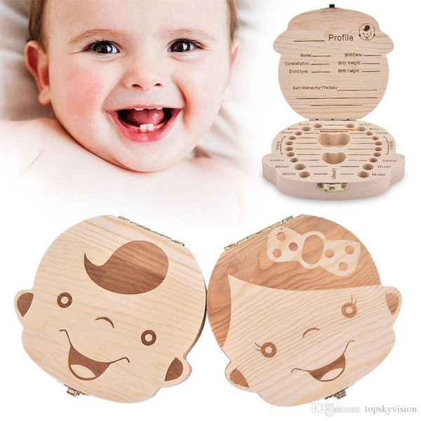 Wood Storage Box For Baby Kids Tooth Box Organizer Storage Box For Baby Milk Teeth Collect Organizador Baby Keepsakes Gifts