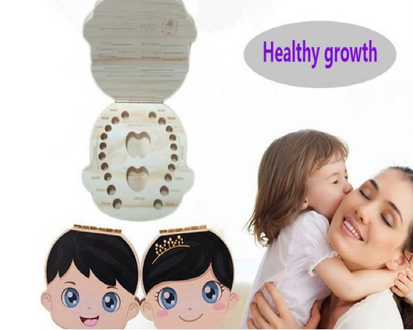 Baby& Kids Durable Baby Teeth Box Organizer Wooden Boxes Deciduous Teeth Storage Box