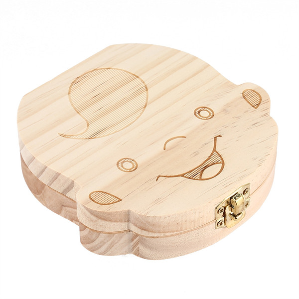 Baby Souvenir Wood Baby Boy Storage Box Organizer For Teeth Umbilical Cord Lanugo Babies Milk Teeth Collect Russian Words Case