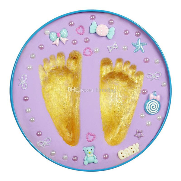 Novelty Hand Foot Inkpad Baby Handprint Footprint Mud Clay Non-Toxic Imprint Kit Parent-Child Infant Keepsakes Tins 12 styles C4798