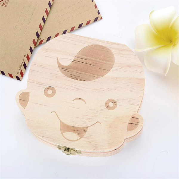 Tooth Box Organizer For Baby Save Milk Teeth Wood Storage Box Great Gifts 3-6YEARS Creative For Kids Boy And Girl Image