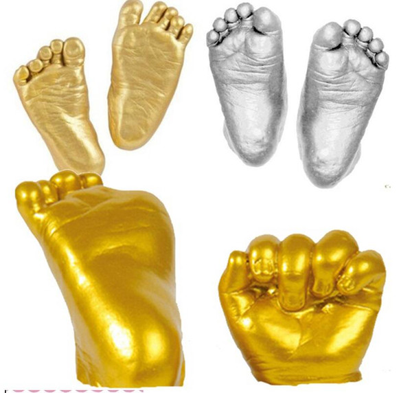 3D Keepsakes Baby Casting Kit Handprint Footprint Plaster Cast Mould Gold And Silver and Pearl White