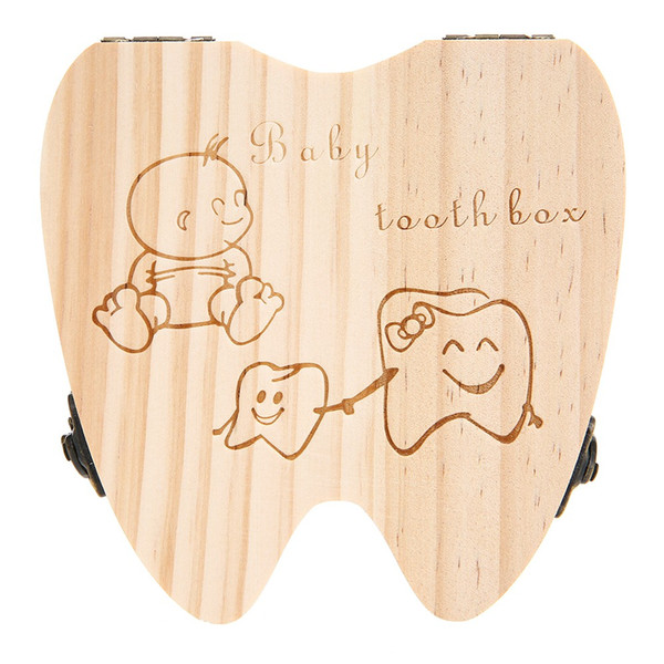 Baby Teeth Lanugo Save Box Wooden Cute Personality Deciduous Souvenir Box Colored Box And It Has Collection Value