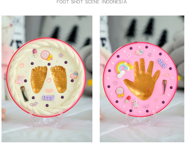 Children's newborn baby foot and foot footprints mud baby 100-day birthmark souvenirs diy homemade full moon gift Safe and tasteless Keepsak