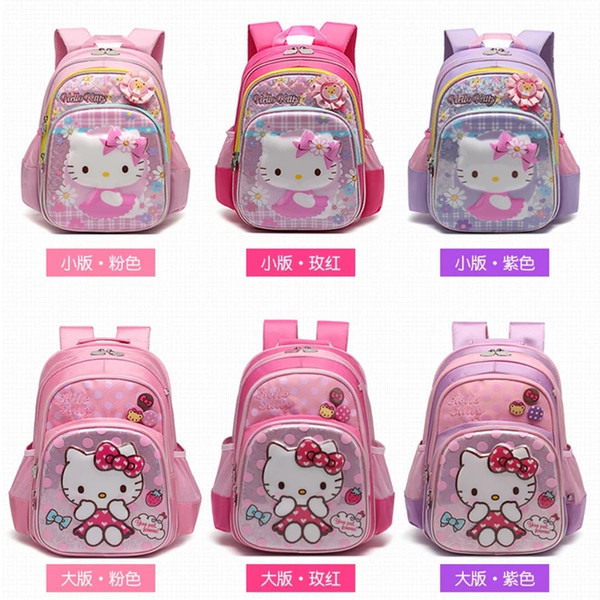 holle kitty schoolbag for little girl/cute and cartoon/2016 wholesale cute kids drawstring backpack/latest fashion/beautiful scenery floral