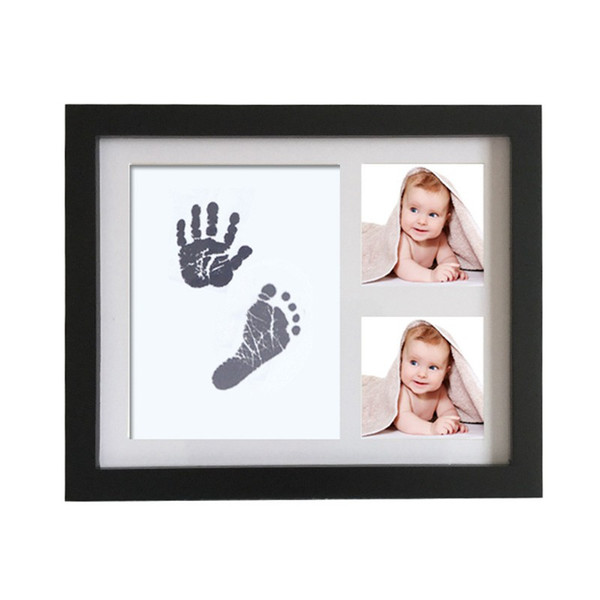 Newborn footprint handprint toddler gifts photo frame Watermark Infant Souvenirs baby white Solid wood photo frame