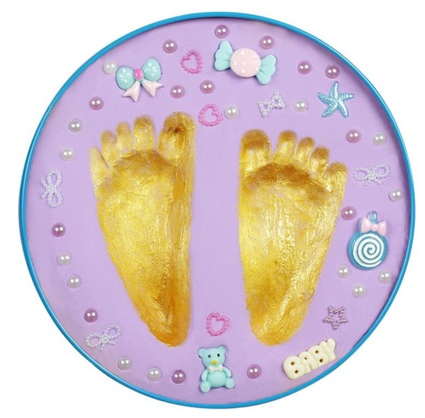 12 design Novelty Hand Foot Inkpad Baby Handprint Footprint Mud Clay Non-Toxic Imprint Kit Parent-Child Infant Keepsakes Tins KKA5717