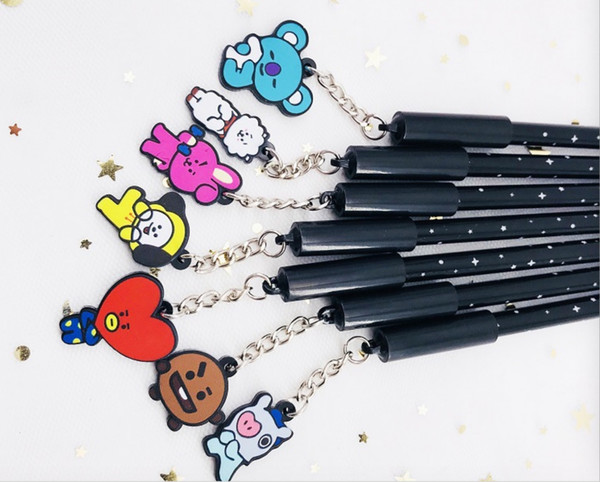 21pcs/lot free shipping bts bt21 cartoon ball pen