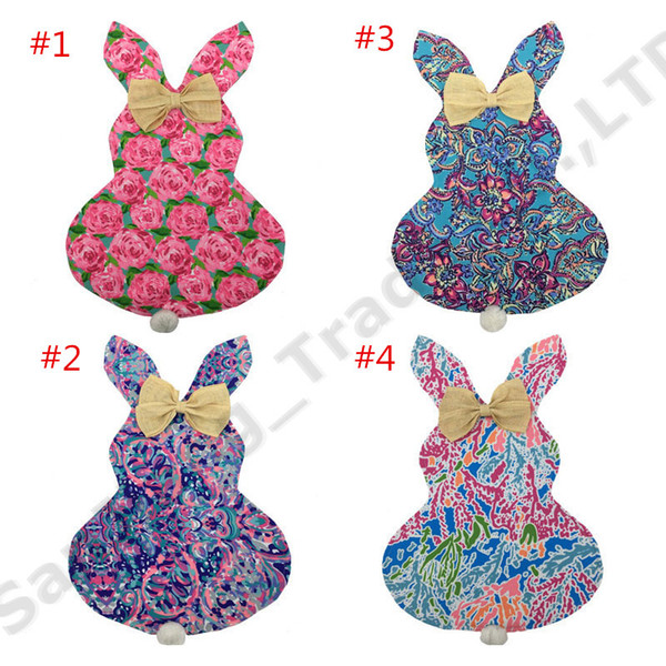 Wholesale Easter Garden Flag Lilly Floral Easter Bunny Flag 30*40cm Canvas Rabbit Ear Hanging Garden Banner Flag A22103