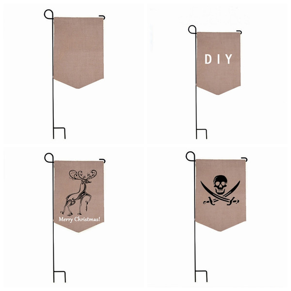 Personalized Garden Flags DIY Ruffles Hanging Flag Monogrammed Blank Banner Easter Party Garden Decorations 3 Designs Free Shipping DHW1899