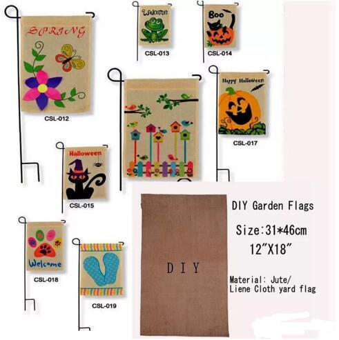 DIY Burlap Garden Flags 12