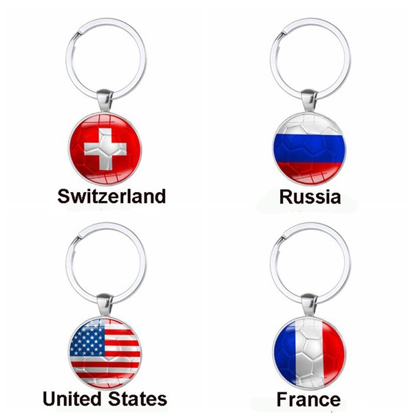 2018 Russia World Cup Football Keychain Country Flag Soccer Fans Souvenir Gifts Football Match Key Buckle Metal Aluminum Alloy Pendant new