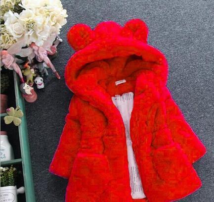 New Winter Baby Girls Clothes Faux Fur Fleece Coat Pageant Warm Jacket Xmas Snowsuit Baby Hooded Jacket Outerwea brand