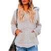 Women Sherpa Pullover Soft Fleece Hoodies Sweatshirt Long Sleeve Hooded Coat Autumn Winter Hoodie Casual Sweater Warm Design Outwear INS