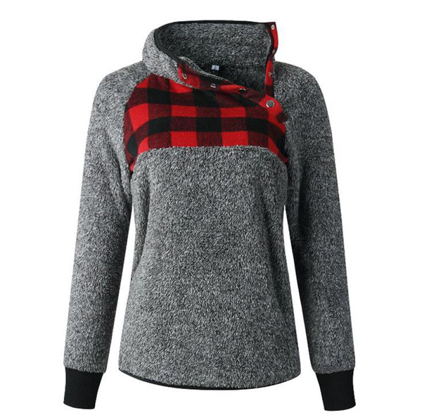 Women Plush Patchwork Hoodies 12 Styles Collar Coat Jacket Pullovers Long Sleeve Patchwork Warm Girls Sweatshirt LJJO7424-3