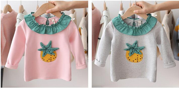 2019 Sweet Autumn Princess T-shirt For Girls Children Baby Infants Kids Ruffles Long Sleeve Basic Tops Tee T-shirts