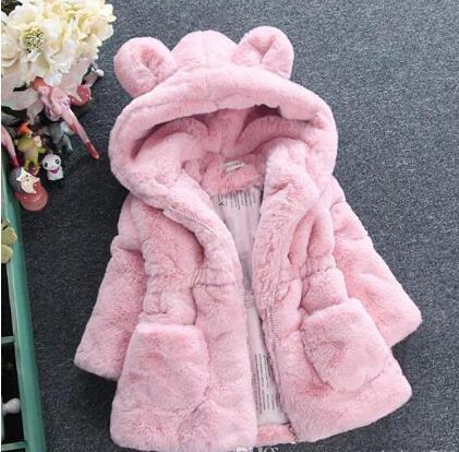 2019 New Winter Baby Girls Clothes Faux Fur Fleece Coat Pageant Warm Jacket Xmas Snowsuit Baby Hooded Jacket Outerwear