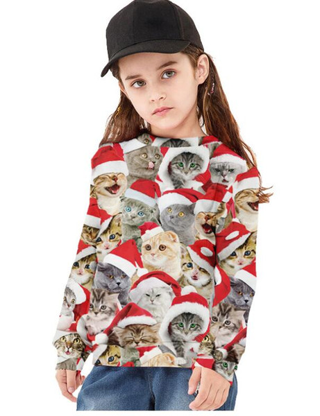 Halloween Christmas children T-shirts Baby Long Sleeve Santa Claus pumpkin cartoon Tees Sweaters Children's Casual cotton T-shirts Tops M128