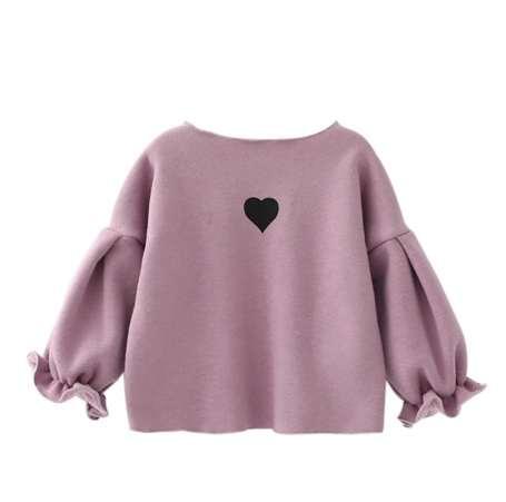 Winter Warm Clothing Cute Sweatshirt For Girls Kid Long Sleeve Puff Girl Tops Children