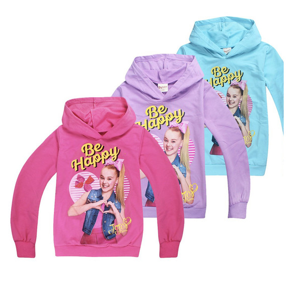 girl hoodie sweatshirt cartoon jojo siwa hooded sweatshirt for 4-12years girls kids children fashion outerwear clothing